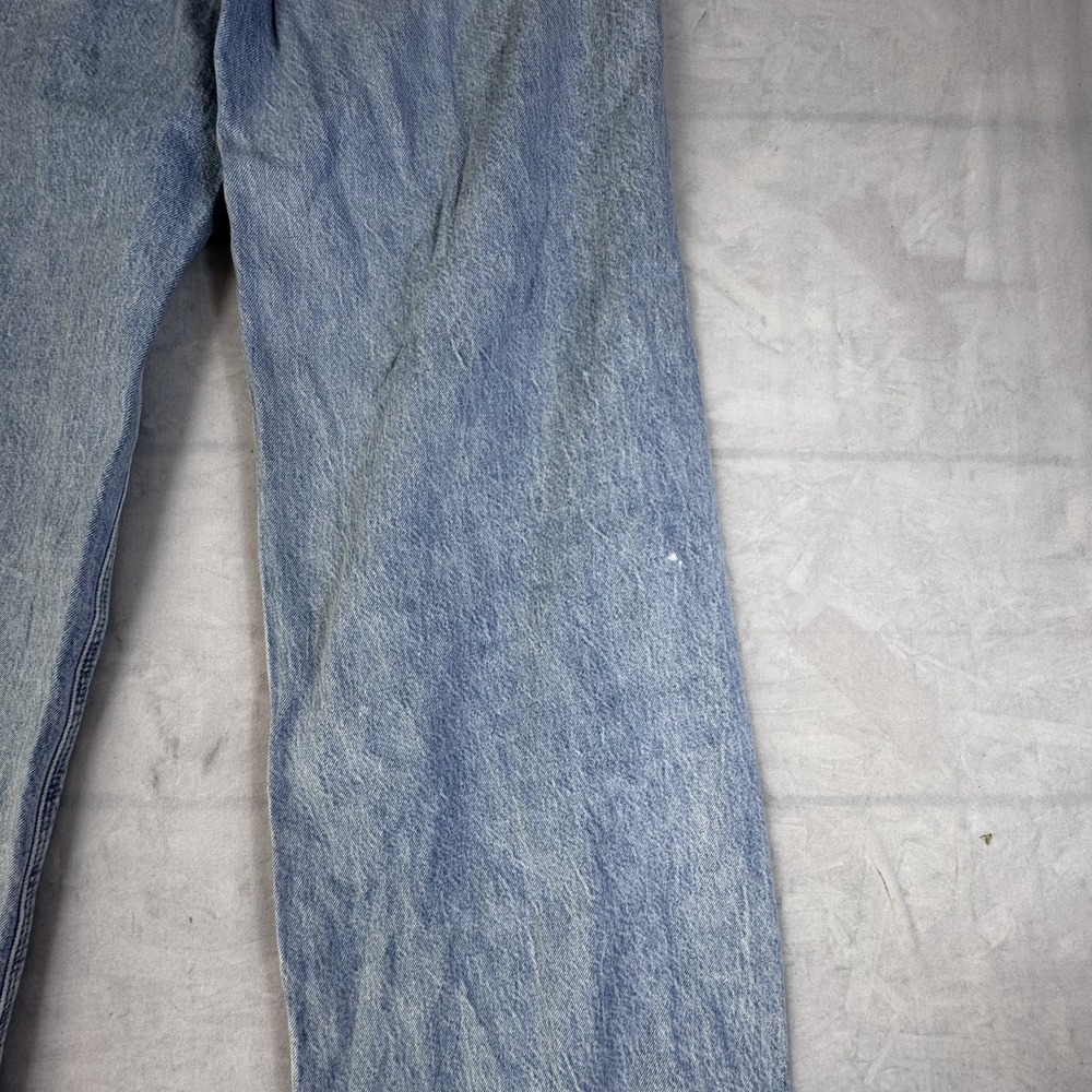 American Eagle Womens Wide-Leg Jeans Light Blue Denim High-Rise Baggy Ripped 2 - Picture 12 of 16